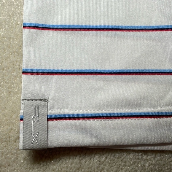 Ralph Lauren RLX white, blue and red stripes classic fit performance polo sz XL - Picture 3 of 8